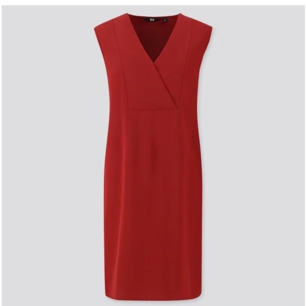Uniqlo drape sleeveless dress in red size XS